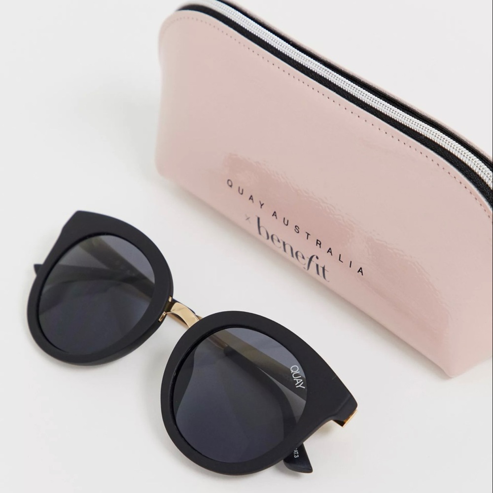 Quay x Benefit Cosmetics Shook matte black sunglasses